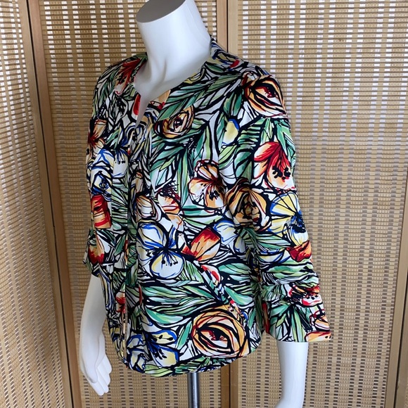 🔷Coldwater Creek Floral Print Jacket Spring / Summer Size 8 Petite - Picture 3 of 7
